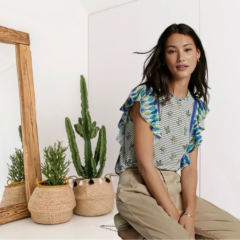 Anthropologie-Conditions Apply Zofana Novelty Cactus Top Size XS